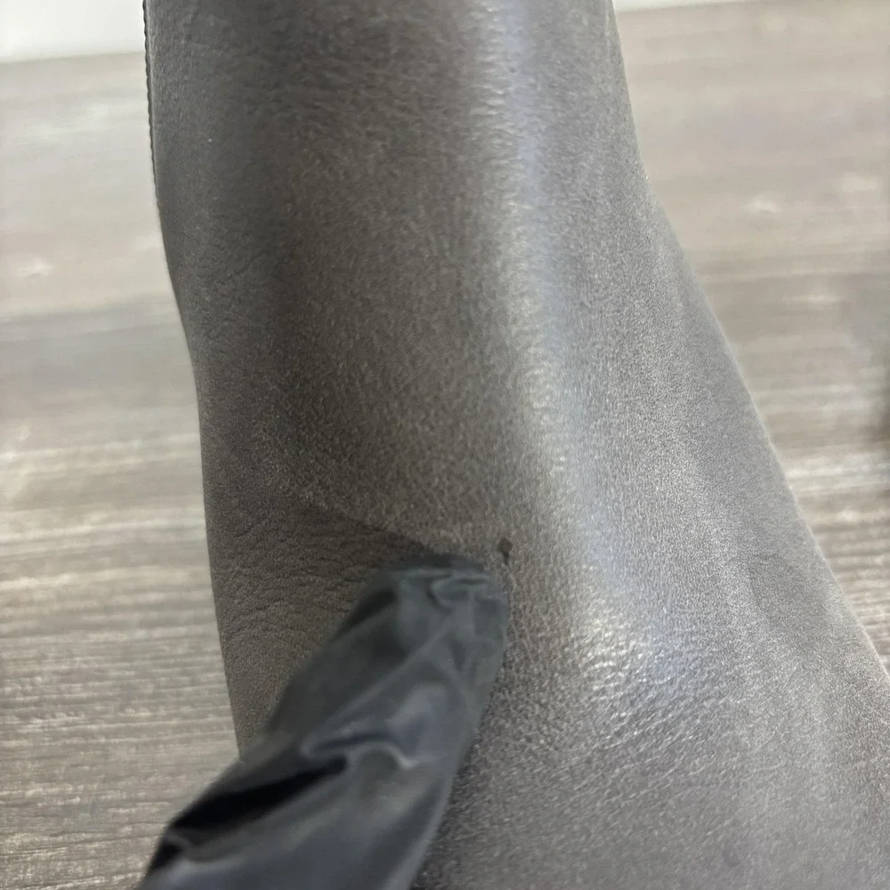 Dansko Booties Womens Size 38 Gray Leather Waterproof Ankle Zip Block Heel